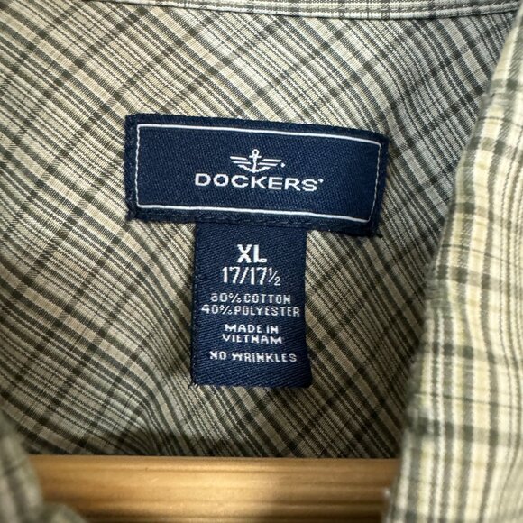 Dockers Mens XL Long Sleeve Button-Up Plaid Shirt 60% Cotton 40% Polyester - Picture 4 of 4